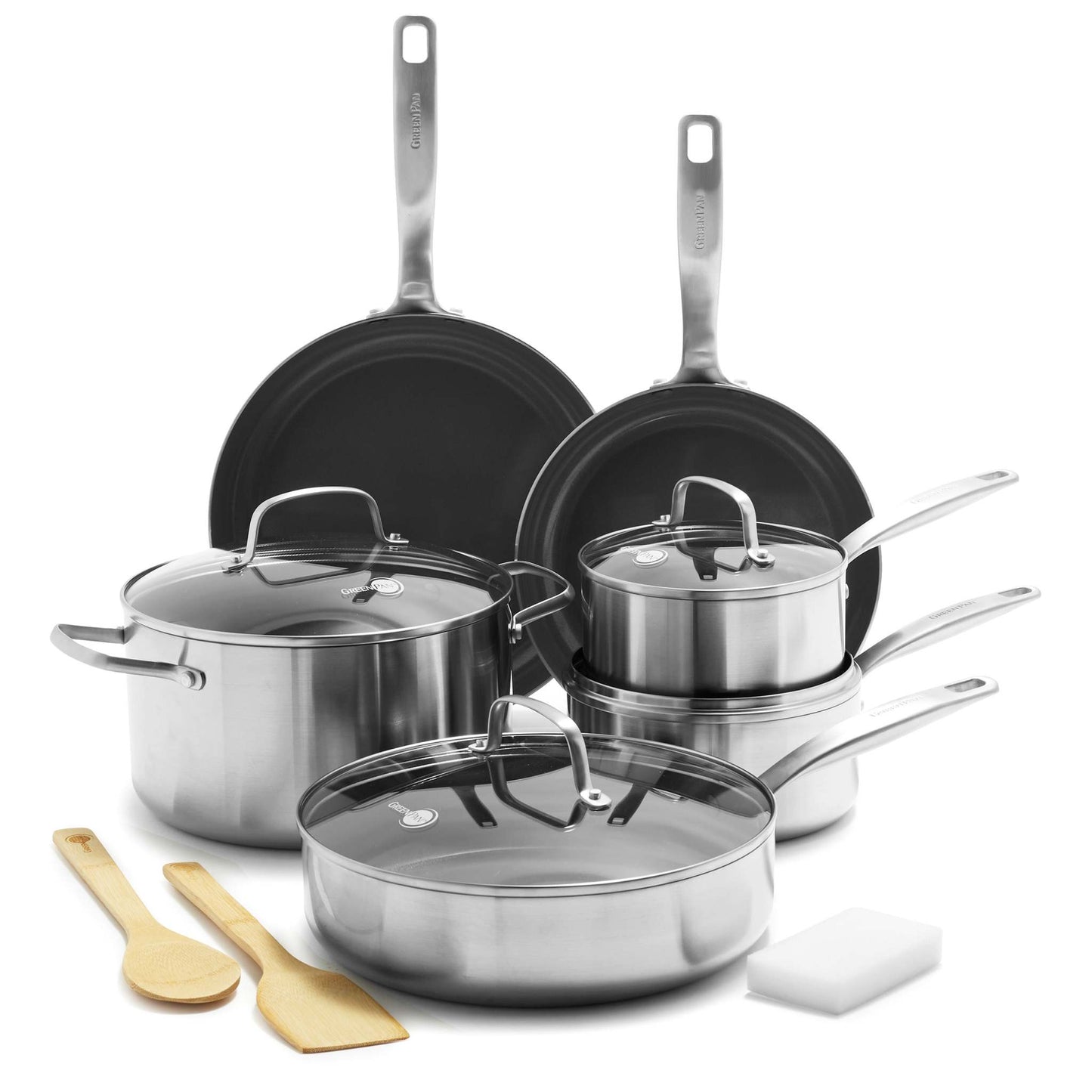 CHATHAM 12PC TRI-PLY STAINLESS STEEL NONSTICK COOKWARE SET