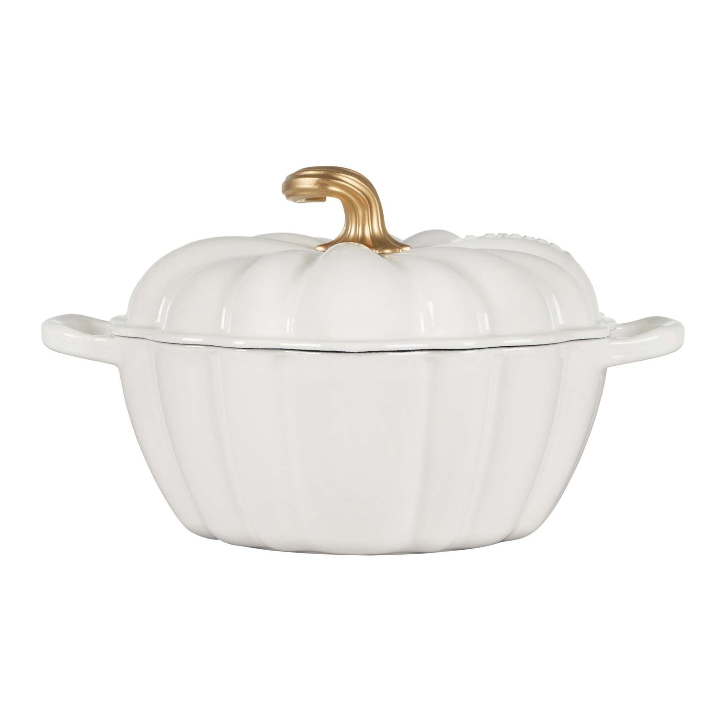 4QT CAST IRON PUMPKIN COCOTTE W/ STEM