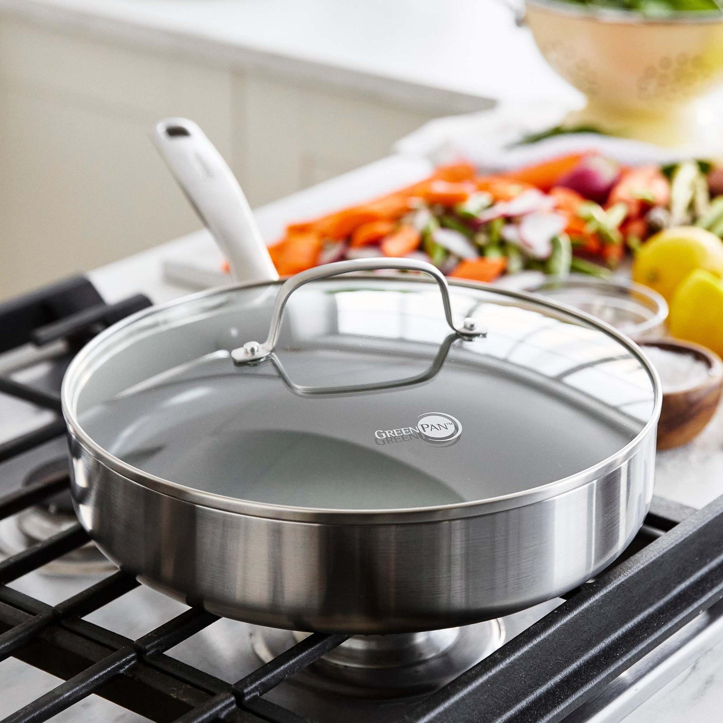 CHATHAM 3.75QT TRI-PLY STAINLESS STEEL NONSTICK SAUTE PAN W/ LID