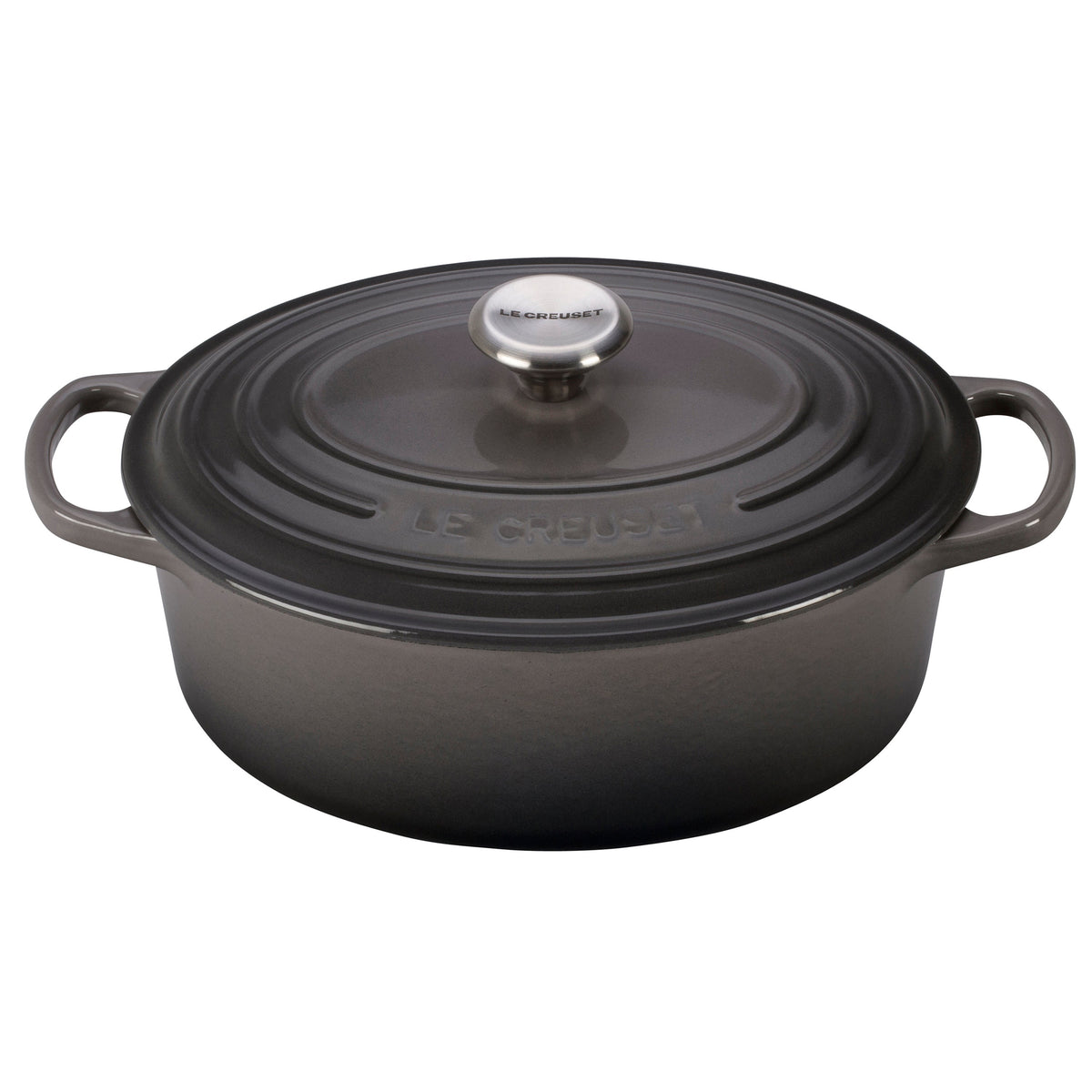 2.75qt Signature Cast Iron Oval Dutch Oven Oyster