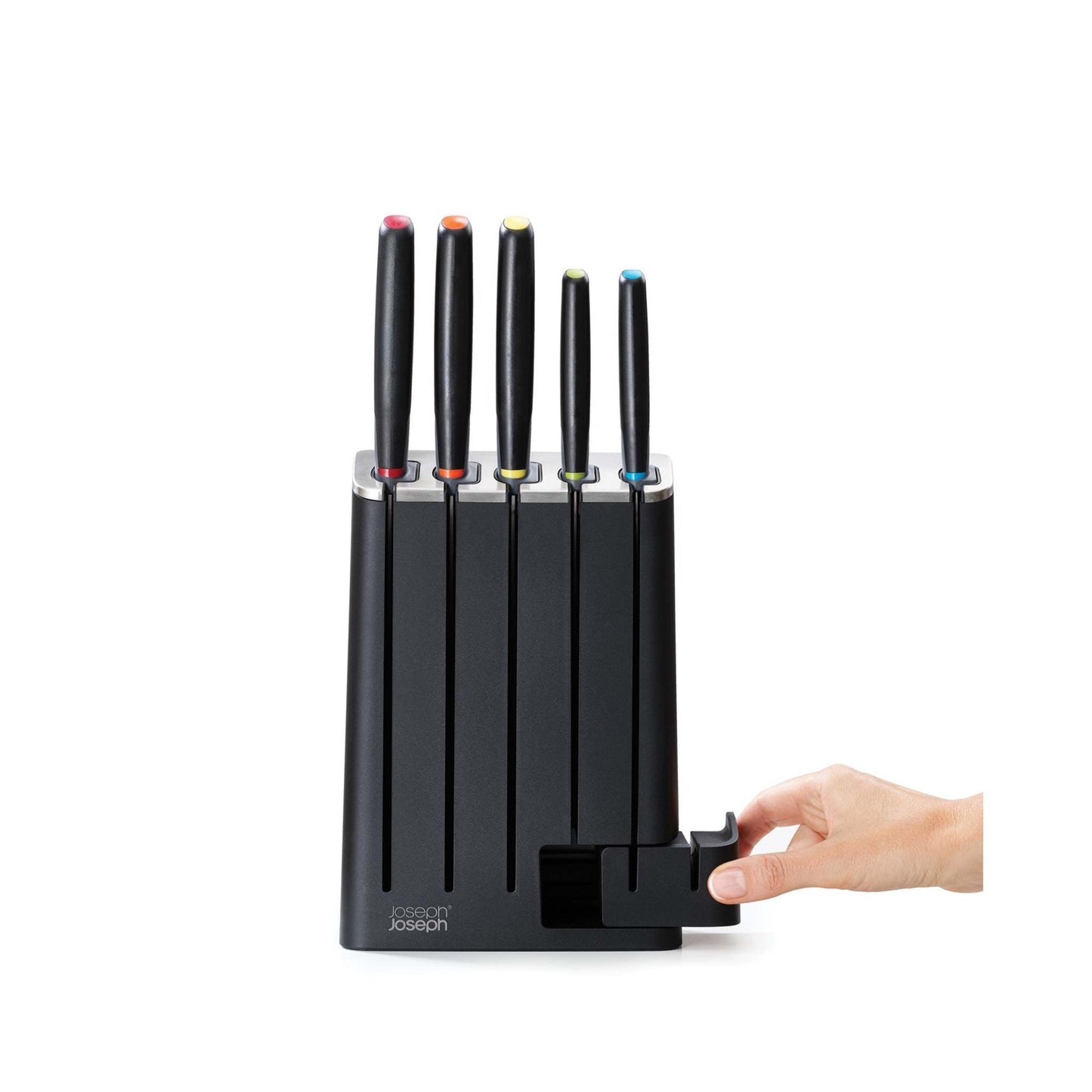 5PC ELEVATE SLIMBLOCK KNIFE SET W/ SHARPENER