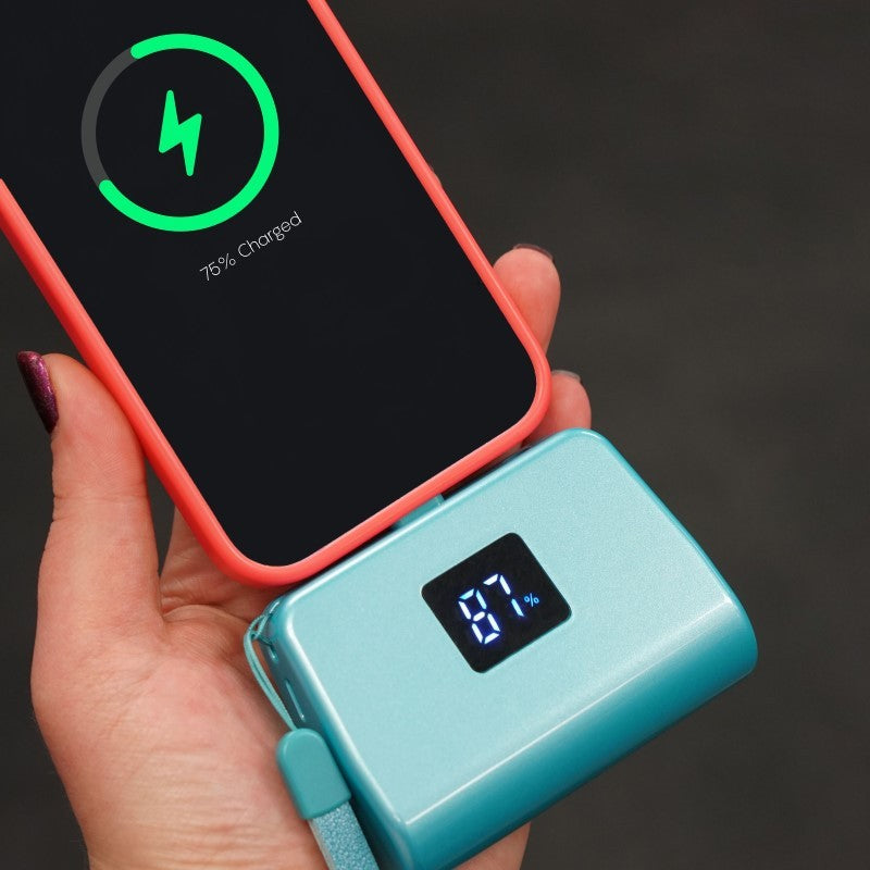 TOTALBOOST MINI 5,000MAH POWER BANK W/ INTERCHANGEABLE ADAPTERS