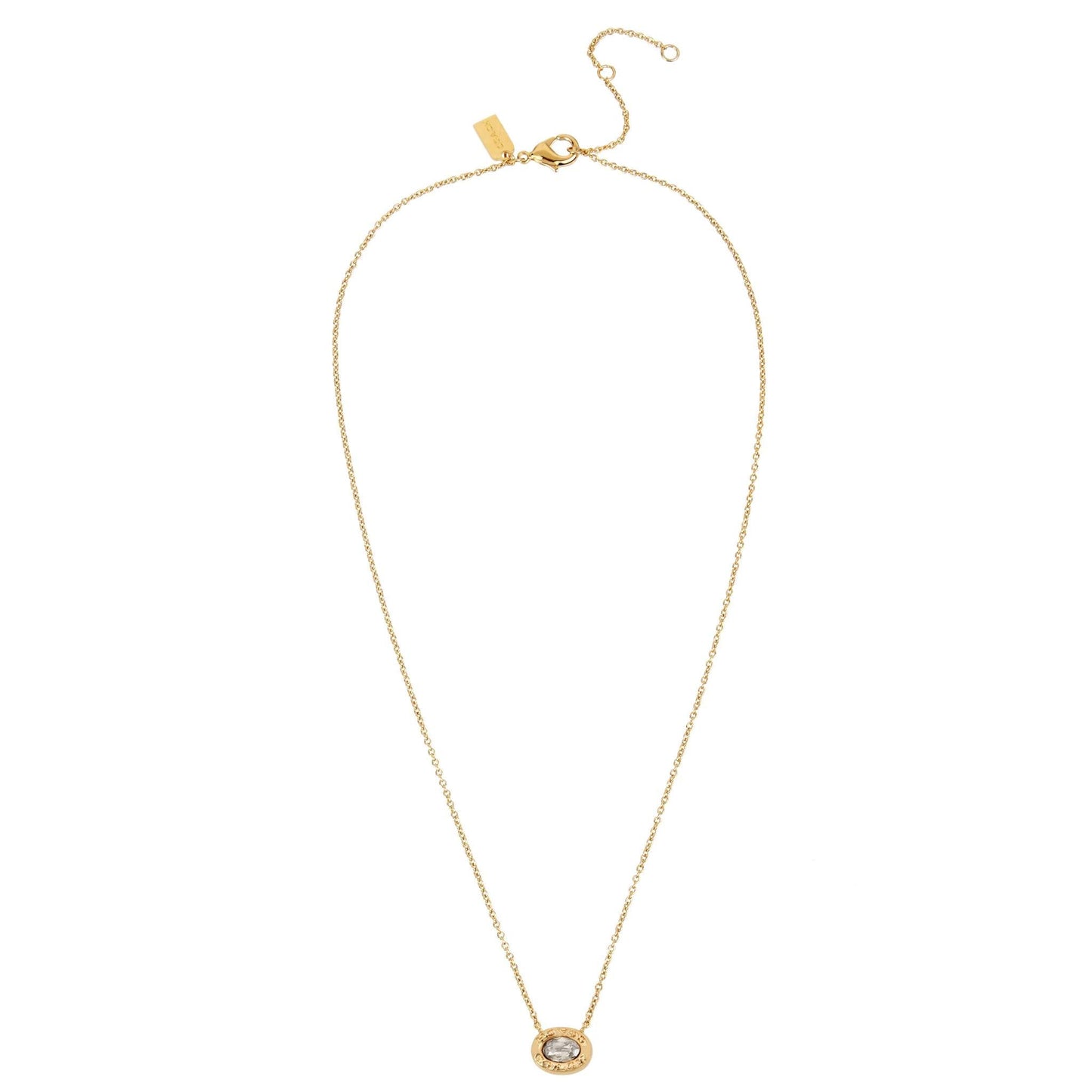 SIGNATURE LOGO CRYSTAL PENDANT NECKLACE