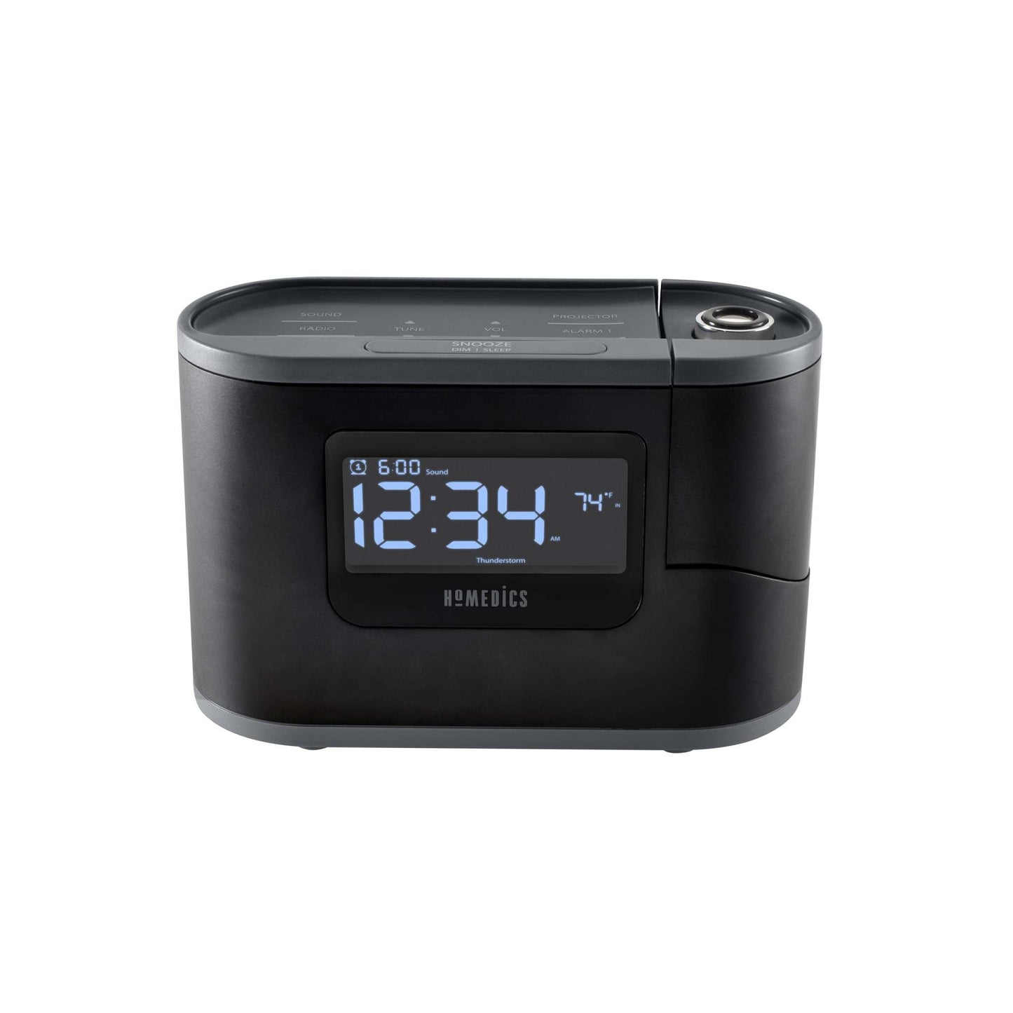 SOUNDSPA RECHARGED ALARM CLOCK & SOUND MACHINE W/ TEMPERATURE SENSOR