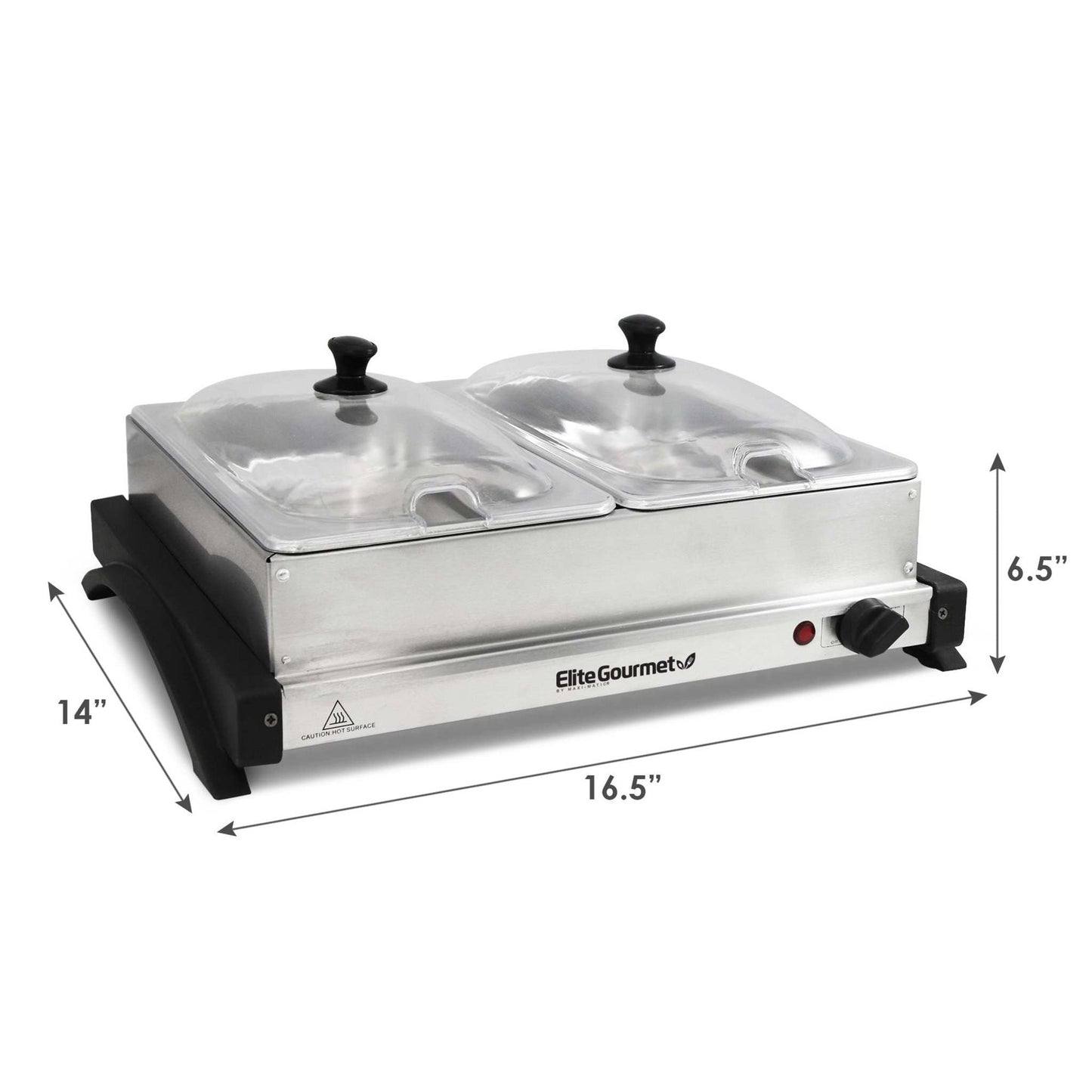 5QT DUAL STAINLESS STEEL BUFFET SERVER