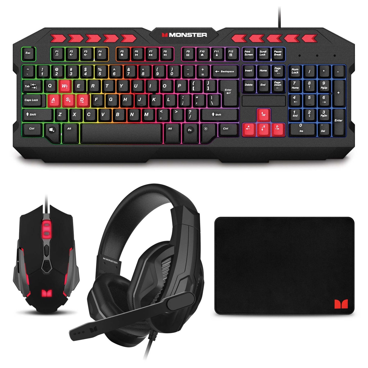 CAMPAIGN GAMING BUNDLE - KEYBOARD MOUSE HEADSET MOUSE PAD