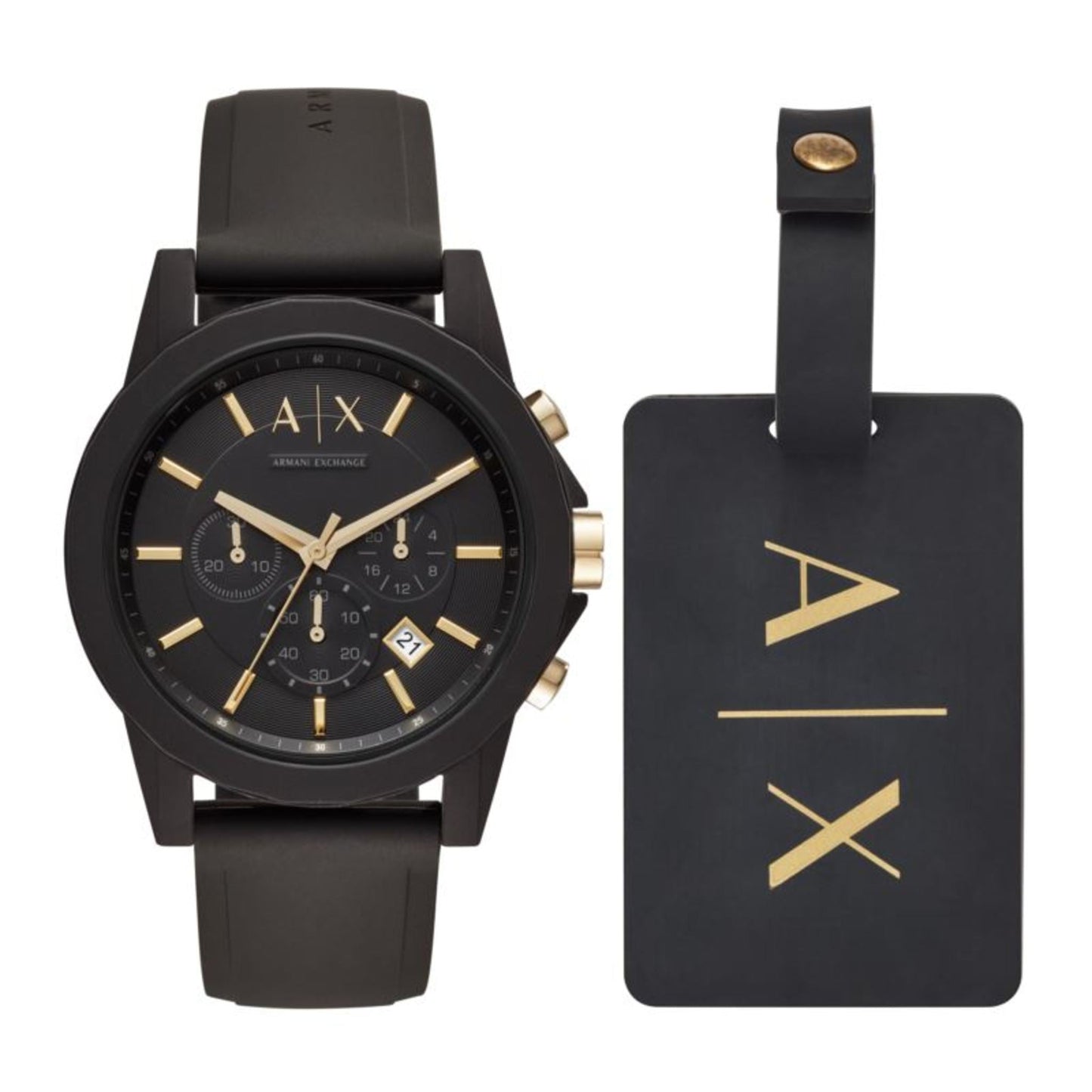 MENS OUTERBANKS SILICONE WATCH AND LUGGAGE TAG GIFT SET