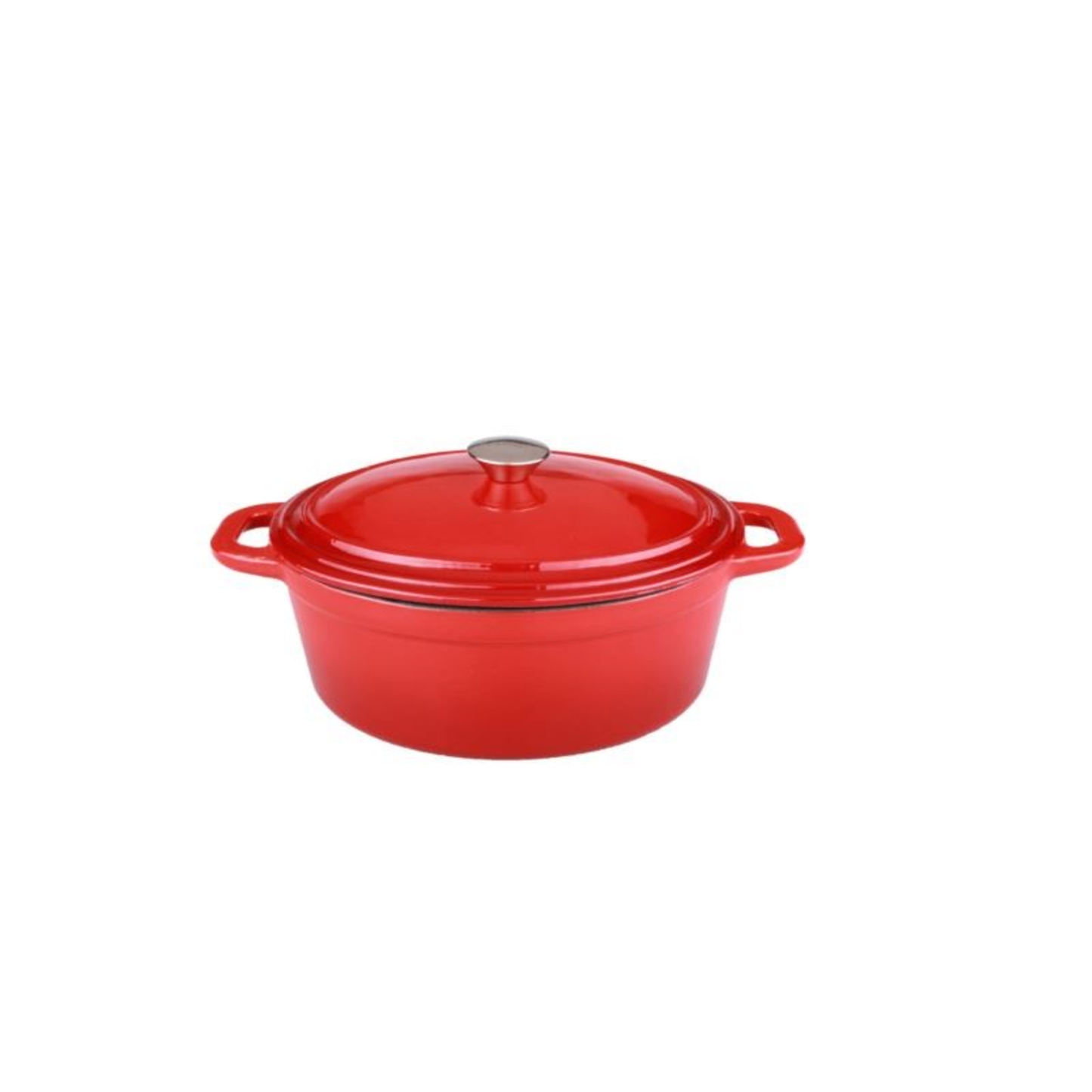 NEO CAST IRON OVAL COVERED CASSEROLE - (RED)
