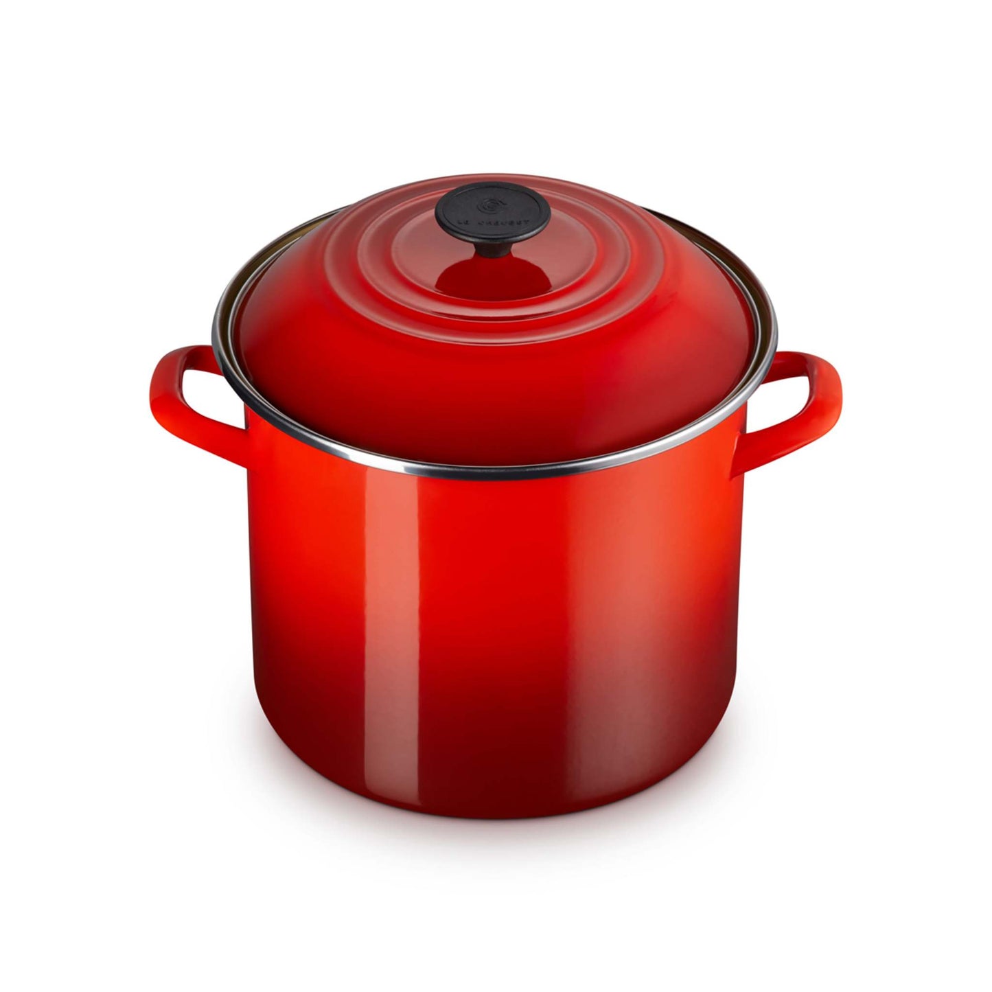 10QT ENAMEL ON STEEL COVERED STOCKPOT CERISE