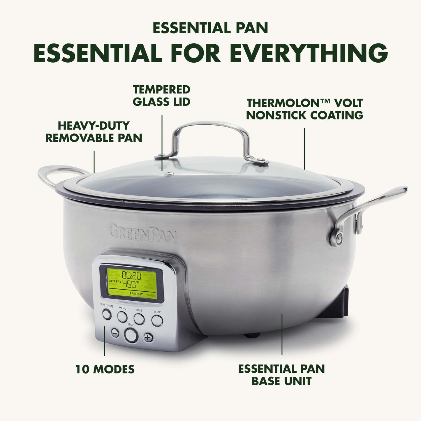 ELITE 6QT ESSENTIAL SMART SKILLET STAINLESS STEEL