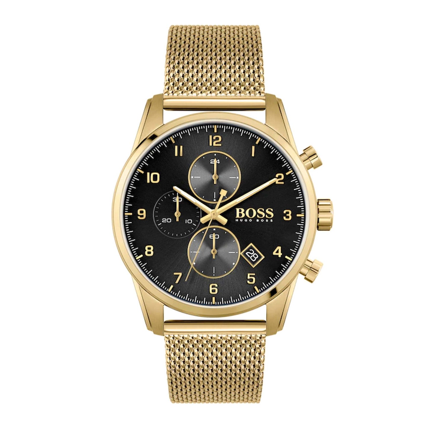 MENS SKYMASTER STAINLESS STEEL MESH WATCH