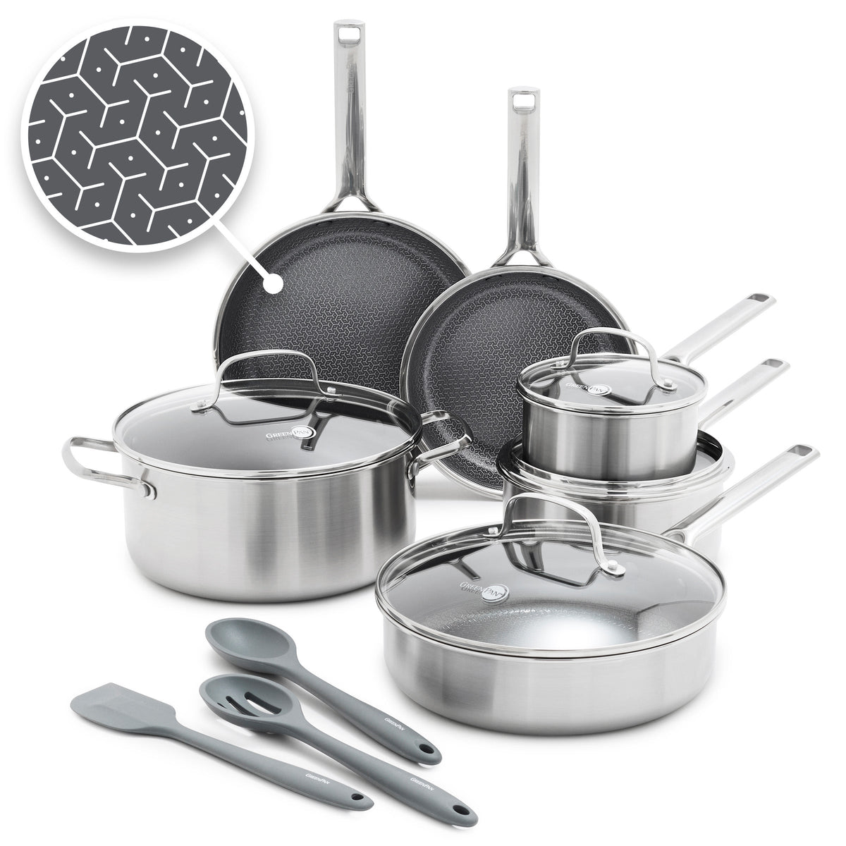 Apex Stainless Steel 13pc Cookware Set