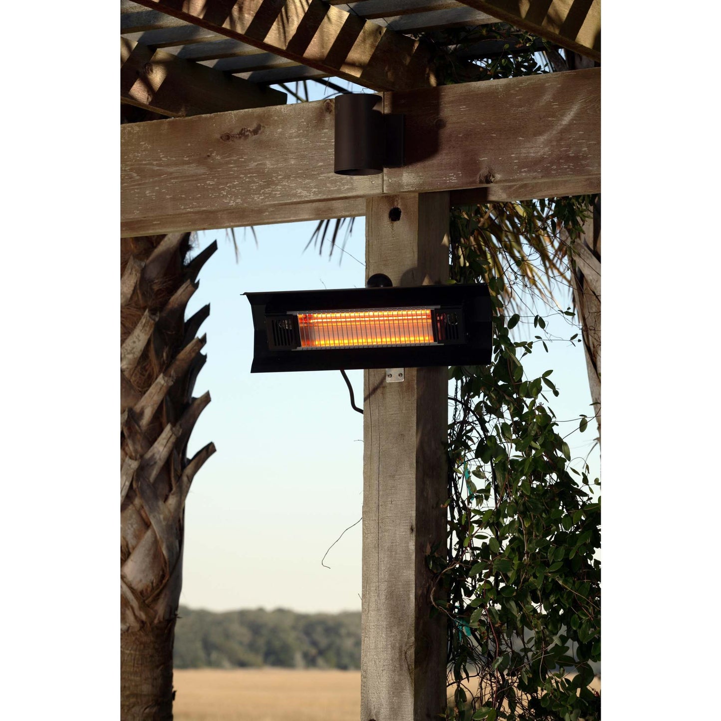BLACK STEEL WALL MOUNTED INFRARED PATIO HEATER