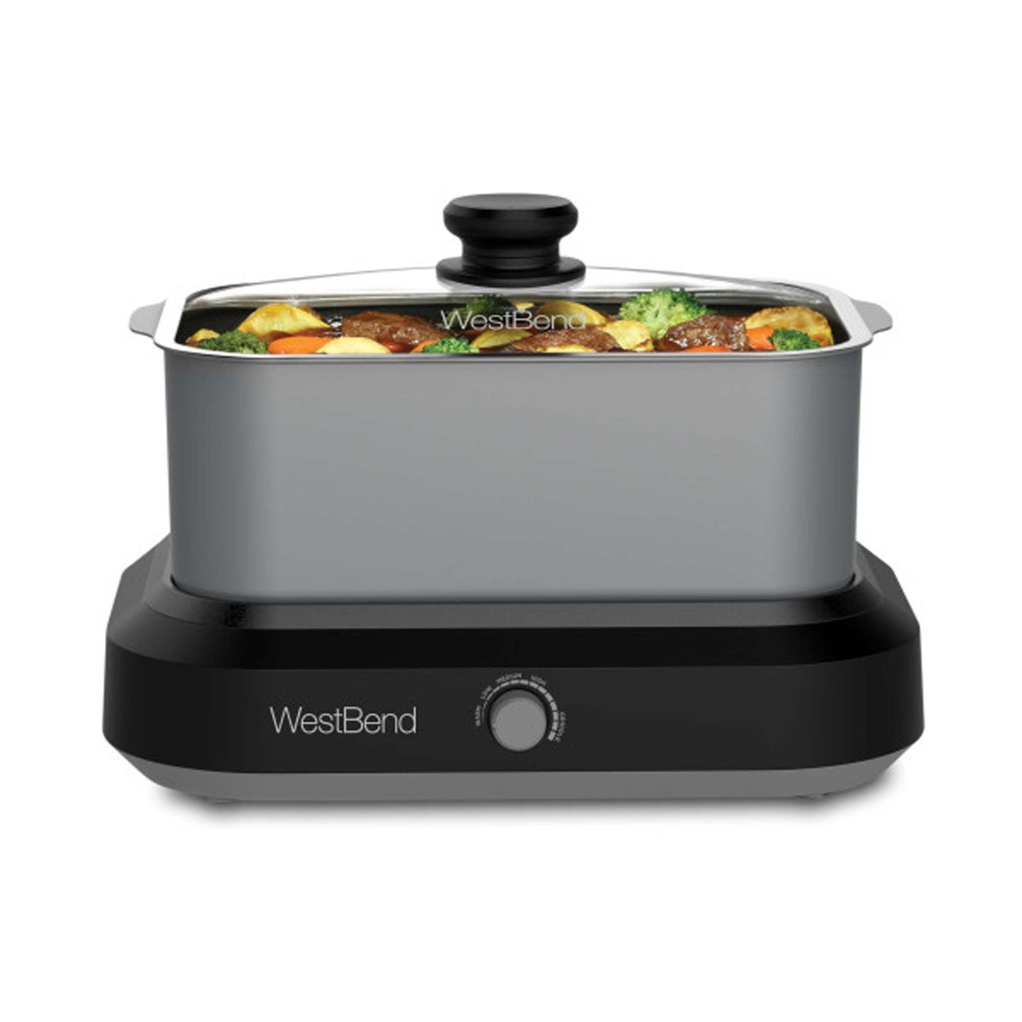 5QT OBLONG VERSATILE COOKER W/ TOTE SILVER