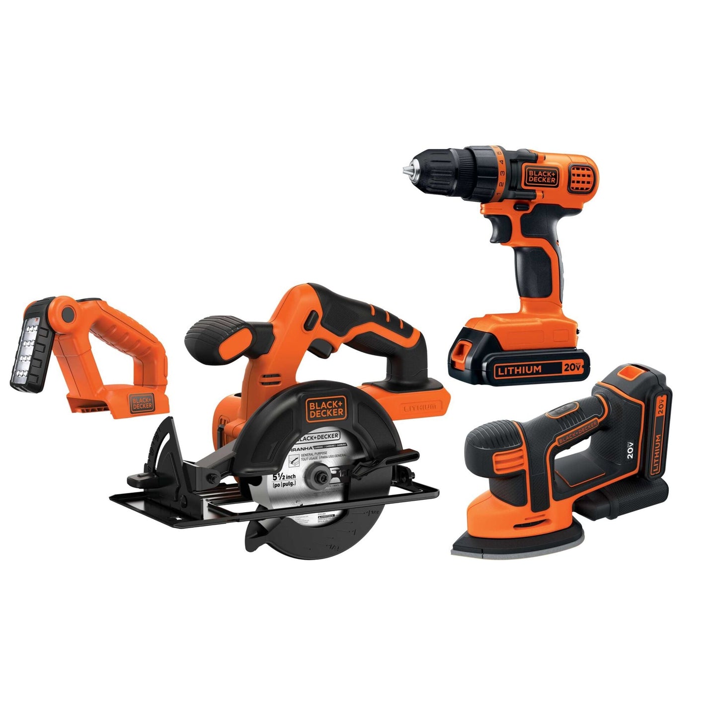 20V MAX LITHIUM-ION 4-TOOL COMBO - DRILL SANDER SAW & LIGHT