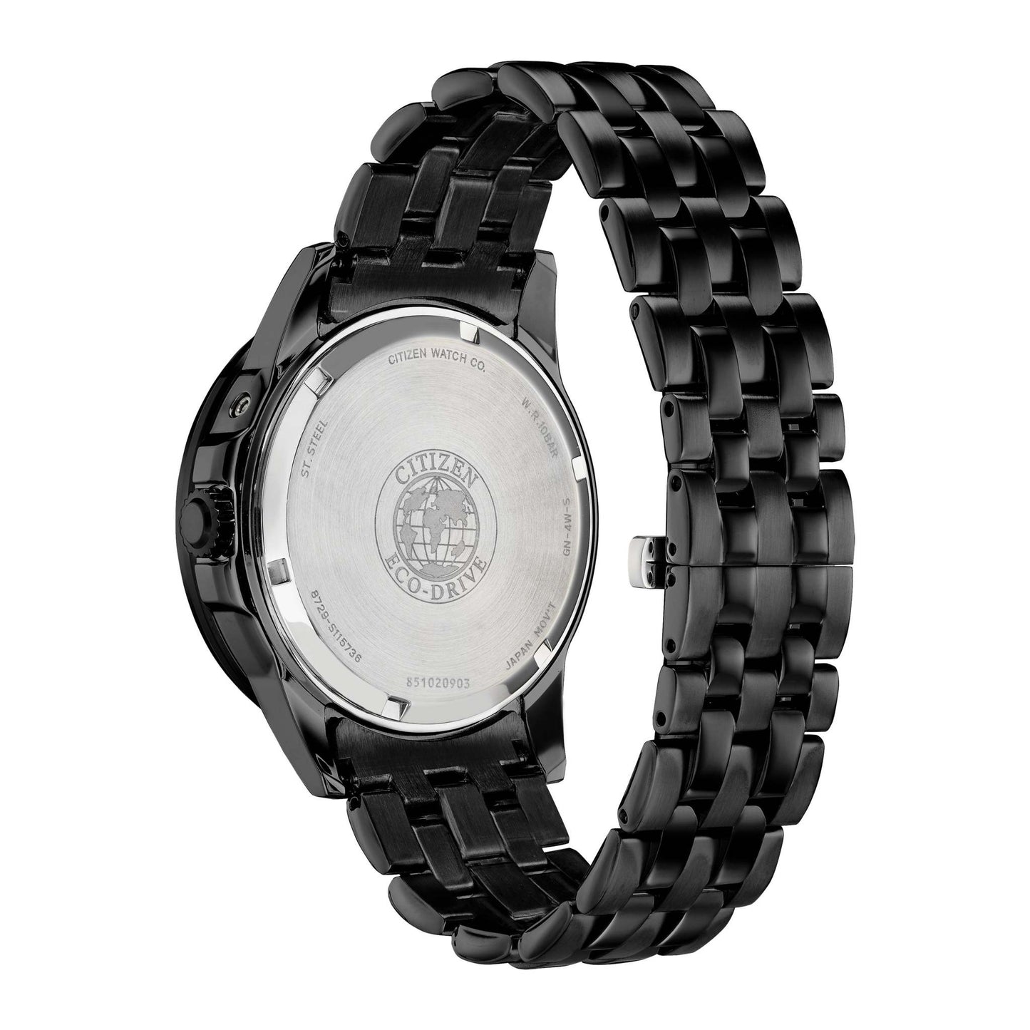 MENS CALENDRIER MOONPHASE ECO-DRIVE ION-PLATED WATCH