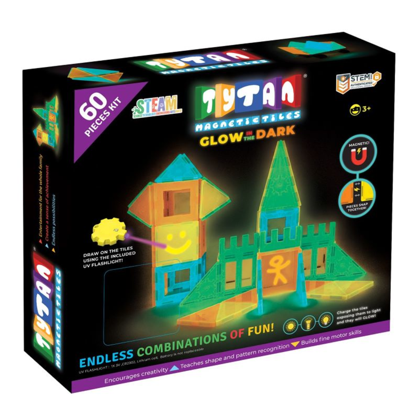 60 - PIECE MAGNETIC GLOW TILES