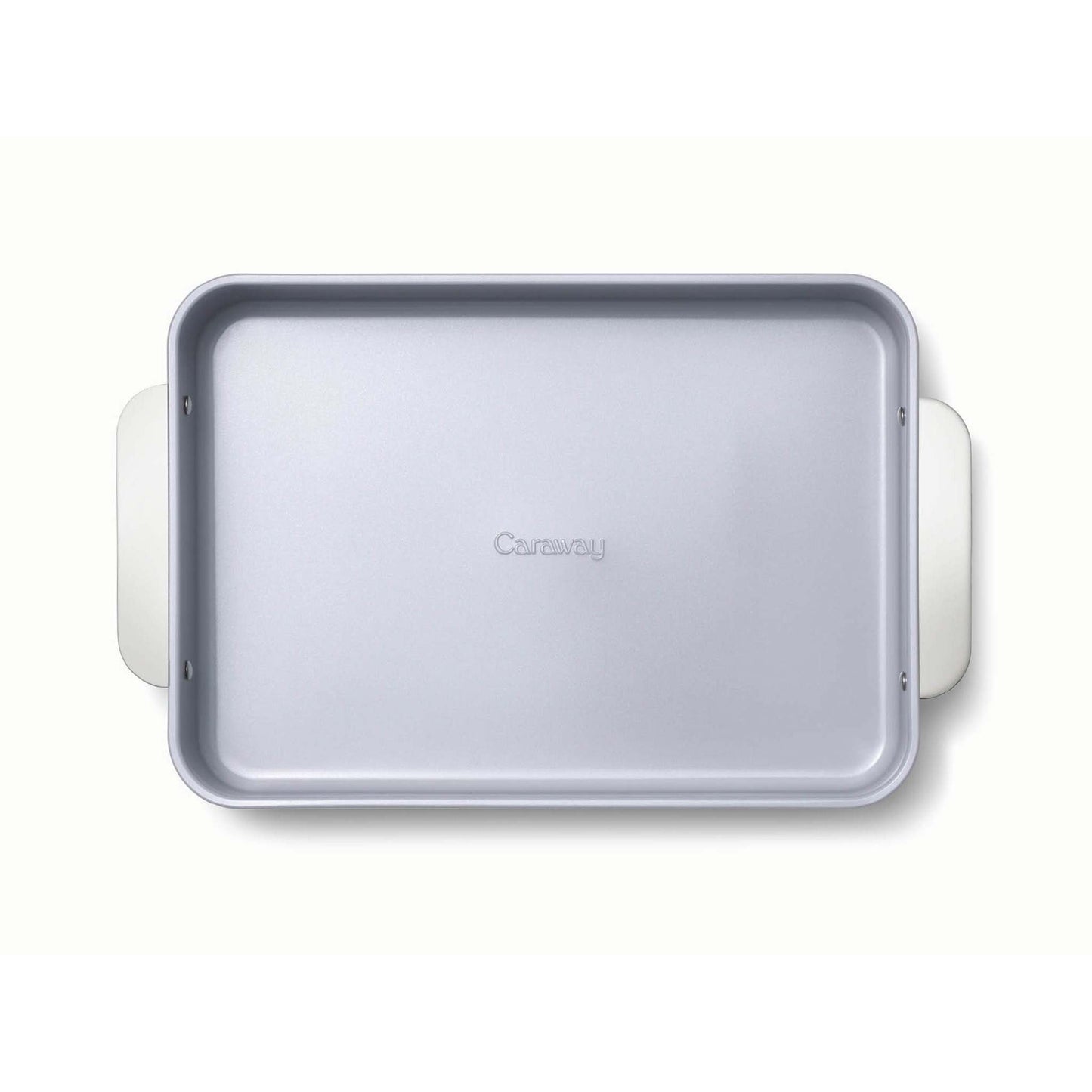 NONSTICK CERAMIC RECTANGLE PAN W/ HANDLES CREAM