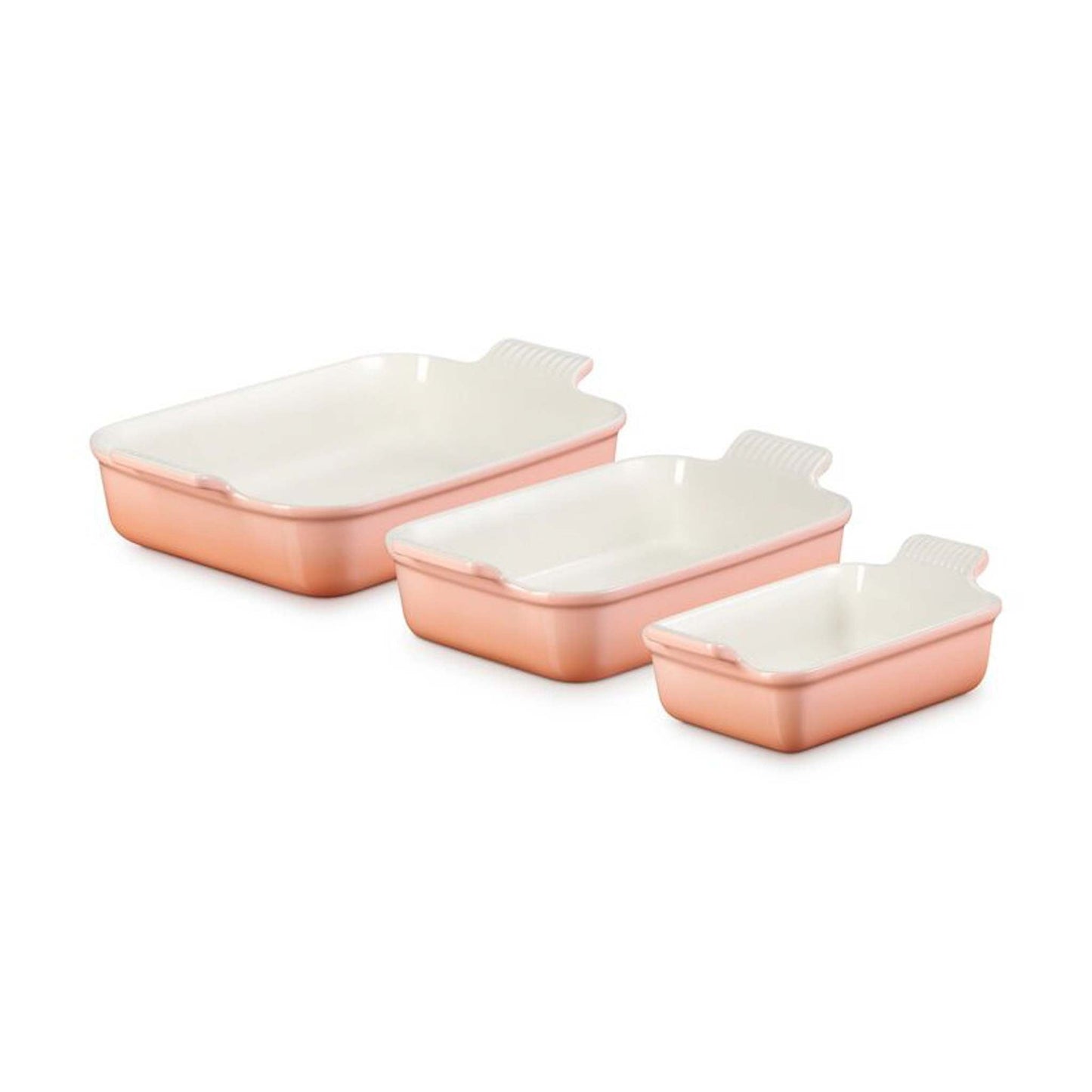 3PC HERITAGE STONEWARE RECTANGULAR BAKING DISH SET PECHE
