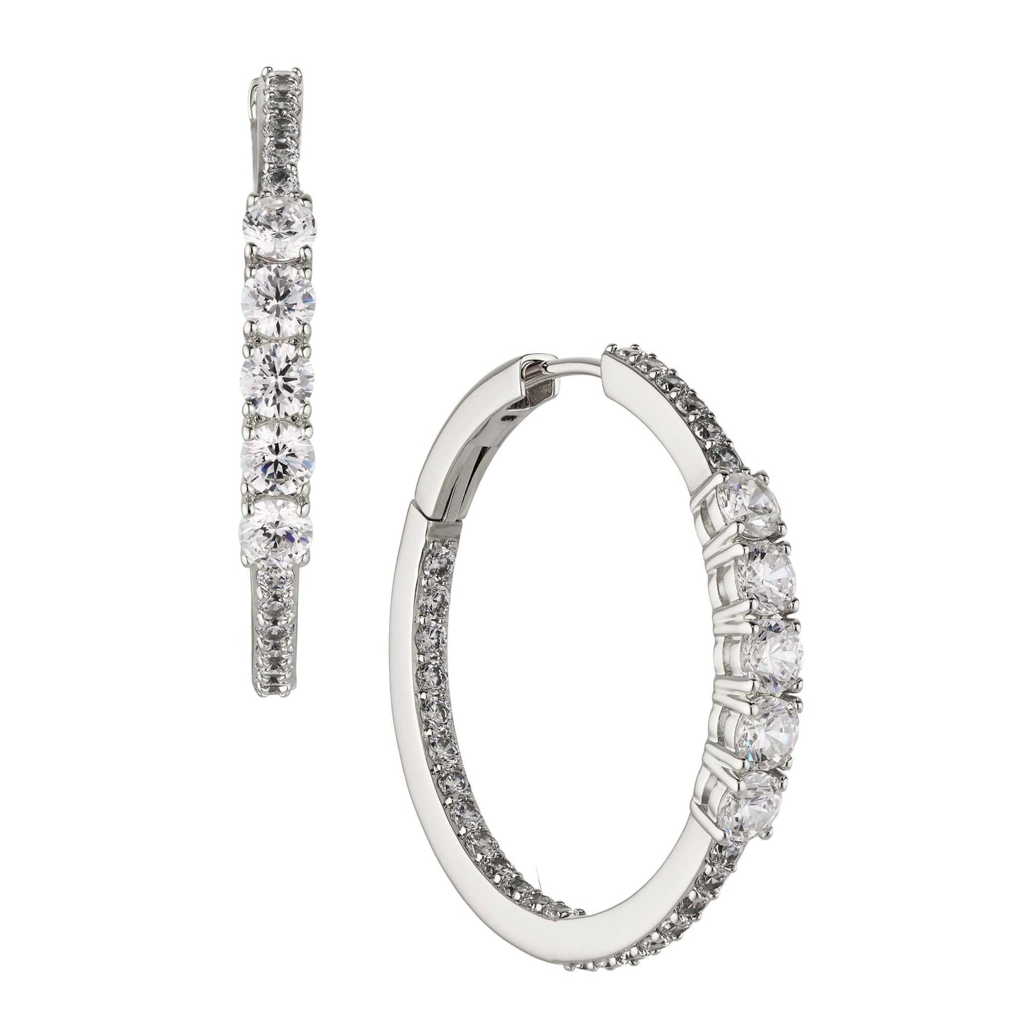LOVE ALL MEDIUM CZ HOOPS EARRINGS