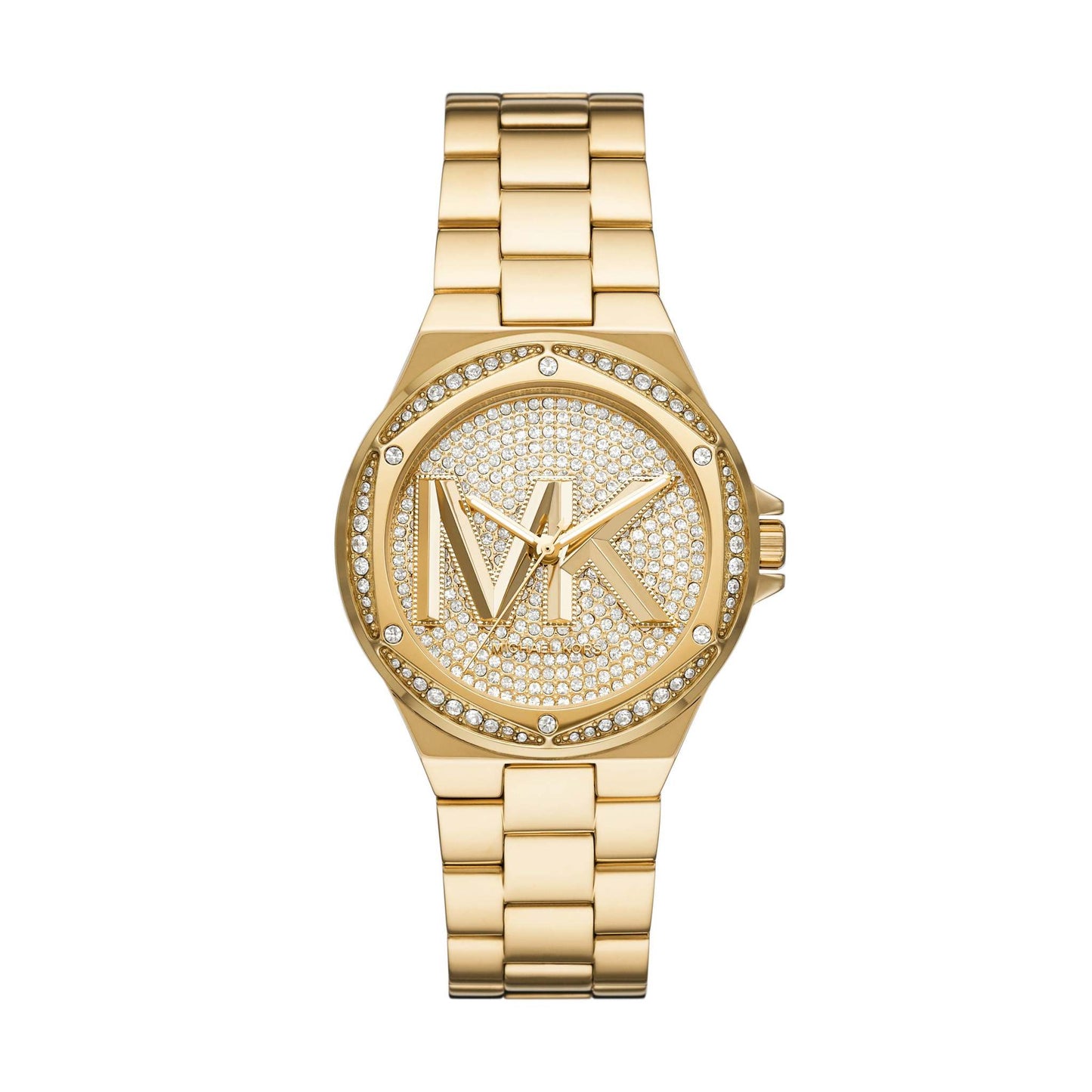 LADIES LENNOX STAINLESS STEEL CRYSTAL WATCH PAVE CRYSTAL DIAL