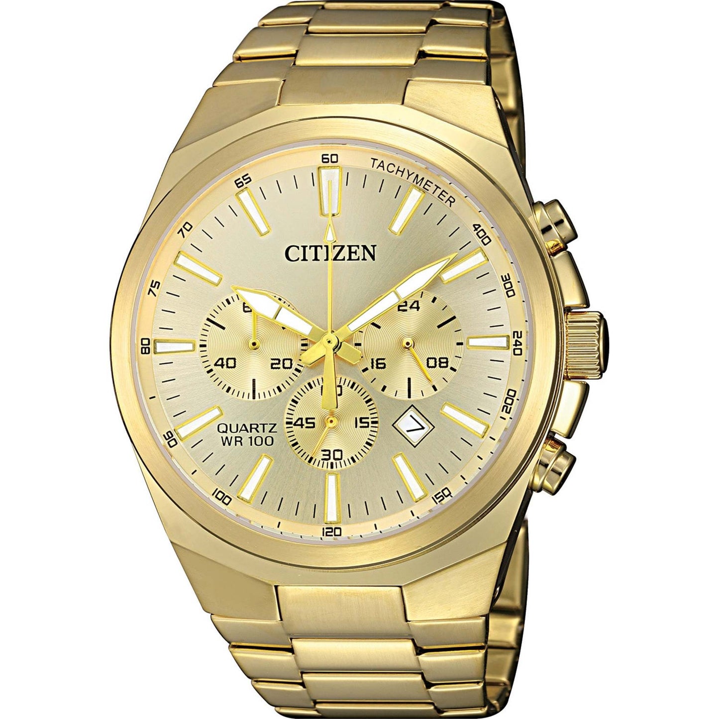 MENS QUARTZ STAINLESS STEEL MULTI-DIAL WATCH