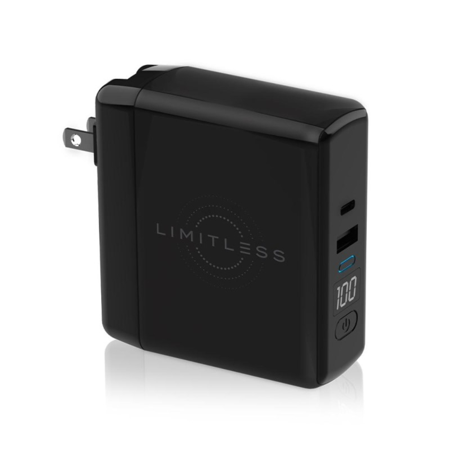 POWERPRO GO 3-IN-1 WALL CHARGER & 10000MAH POWER BANK WITH DIGITAL DISPLAY - (BLACK)
