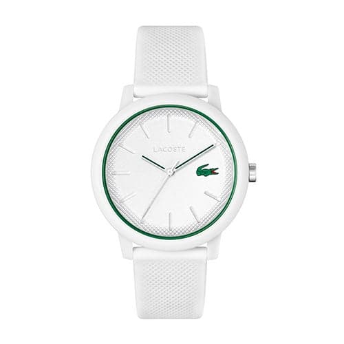 Mens 12.12 White & Green Silicone Strap Watch White Dial