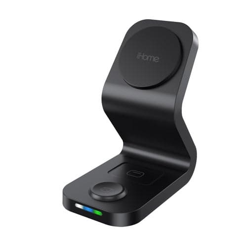 Magnetic Wireless 3-in-1 Charging Stand Black
