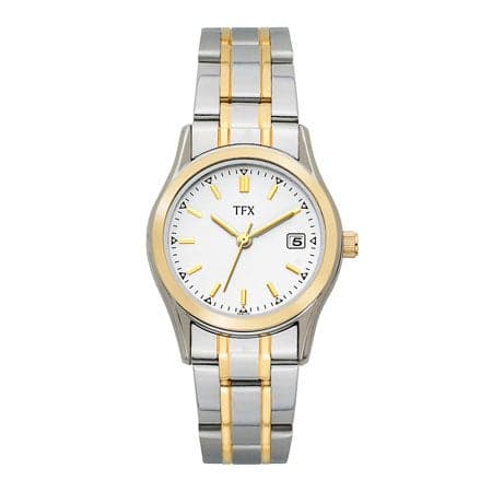 Ladies' TFX Two-Tone Stainless Steel Watch, White Dial