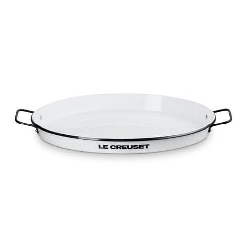 24" Everyday EnamelWare Oval Serving Tray White