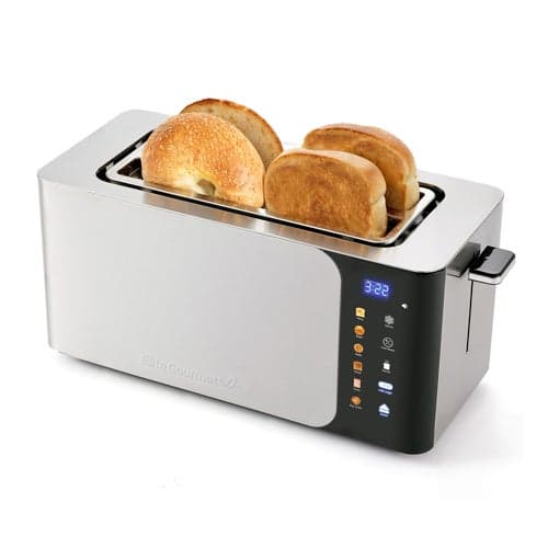 4 Slice Long Slot Toaster w/ SmartToast Digital Touch Screen Black & SS
