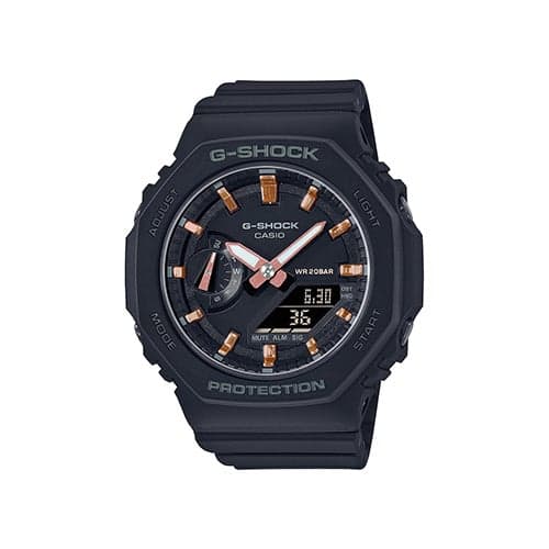 Ladies Octagonal Analog/Digital Black Resin Watch Black Dial