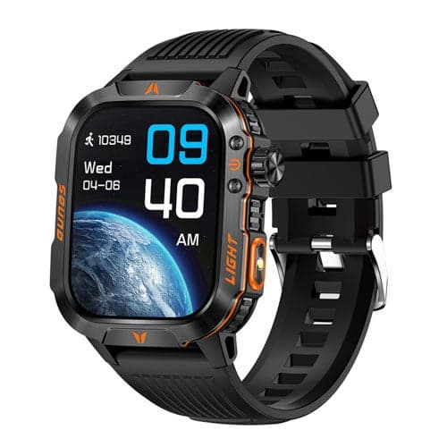 XploreEdge 2" Touchscreen Tactical  BT Smartwatch w/ Heart Rate Monitor Black