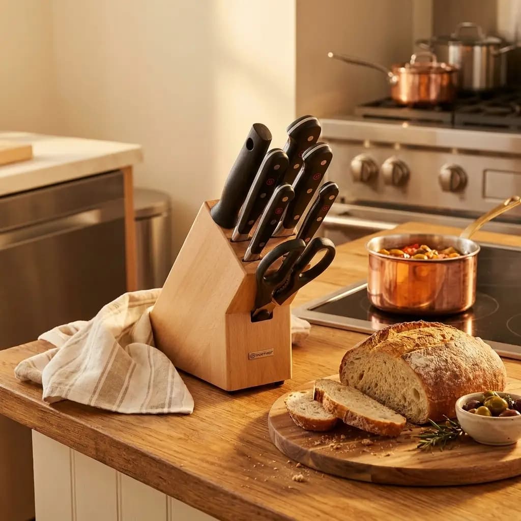 Classic 8pc Knife Block Set Beech Wood