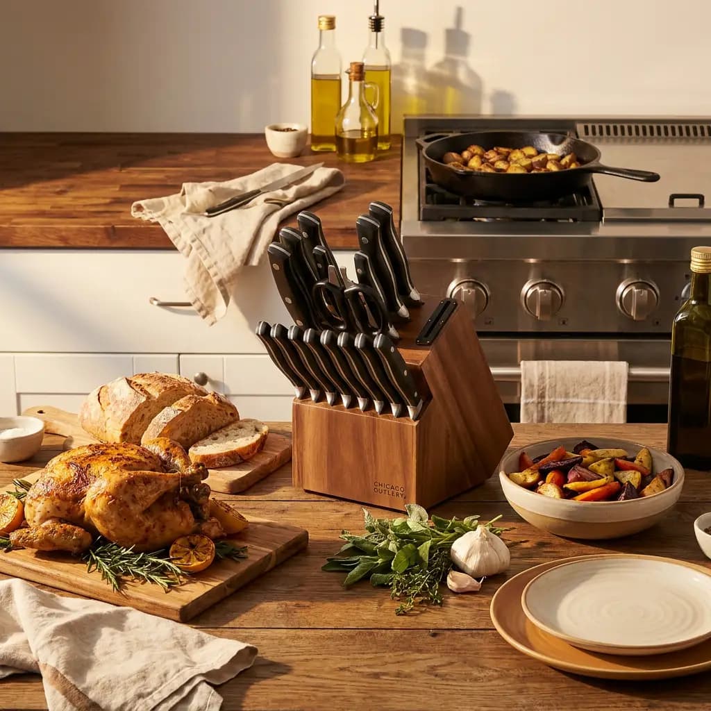 Insignia Classic 18pc Knife Block Set Black