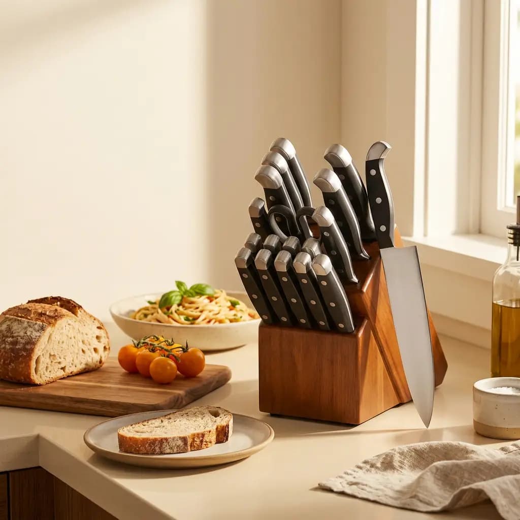 Statement 20 pc Knife Block Set Brown