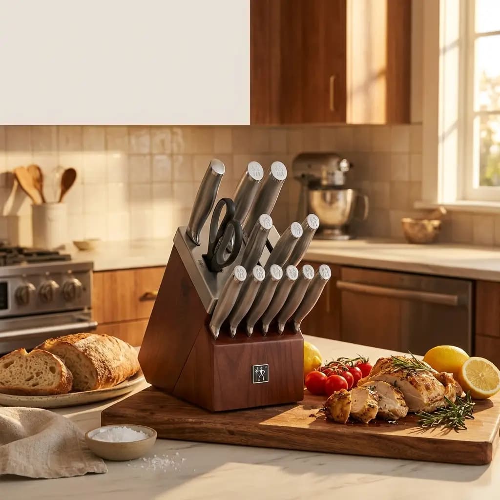 Modernist 14pc Self-Sharpening Knife Block Set