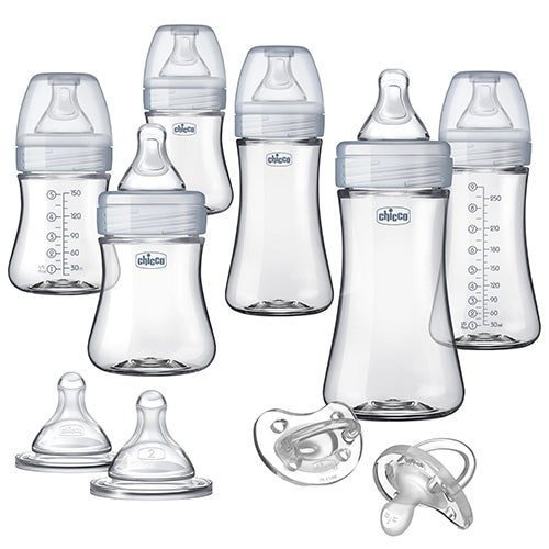 Duo Deluxe Hybrid Baby Bottle Gift Set Clear/Gray