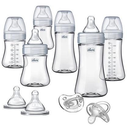 Duo Deluxe Hybrid Baby Bottle Gift Set Clear/Gray