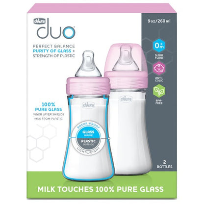 Duo 9oz Hybrid Baby Bottle - 2-Pack, Pink