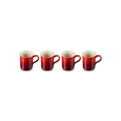SET OF 4 STONEWARE MUGS CERISE