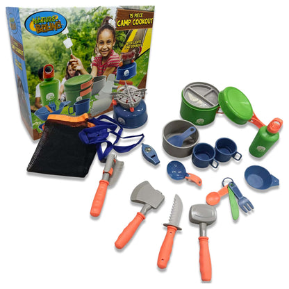 15PC TOY CAMP COOKOUT SET AGES 3+ YEARS