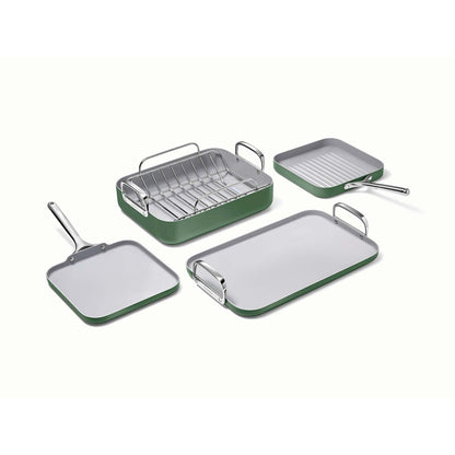 5PC SQUARE COOKWARE SET SAGE