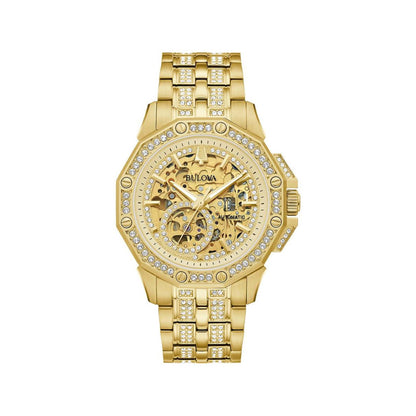 MENS OCTAVA AUTOMATIC CRYSTAL WATCH SKELETON DIAL