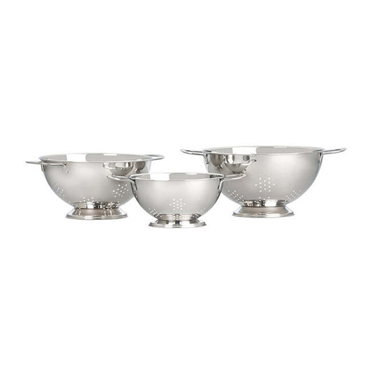 3PC STAINLESS STEEL STACKABLE COLANDER SET