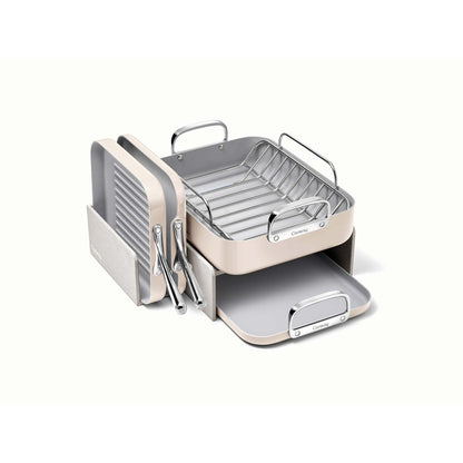 5PC SQUARE COOKWARE SET CREAM