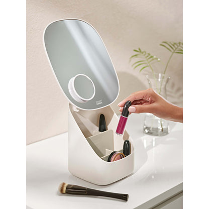 VIVA PEDESTAL MIRROR W/ COSMETICS STORAGE