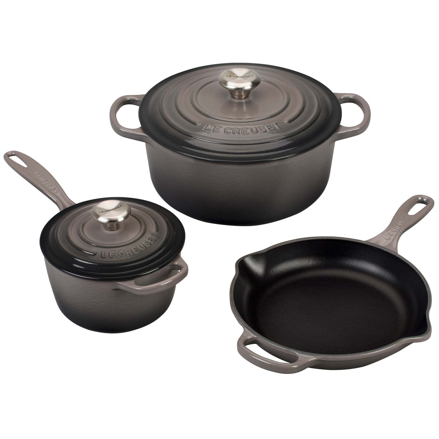 5PC SIGNATURE CAST IRON COOKWARE SET OYSTER