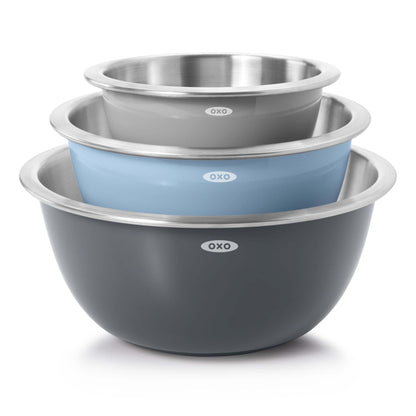 GOOD GRIPS 3PC STAINLESS STEEL MIXING BOWL SET